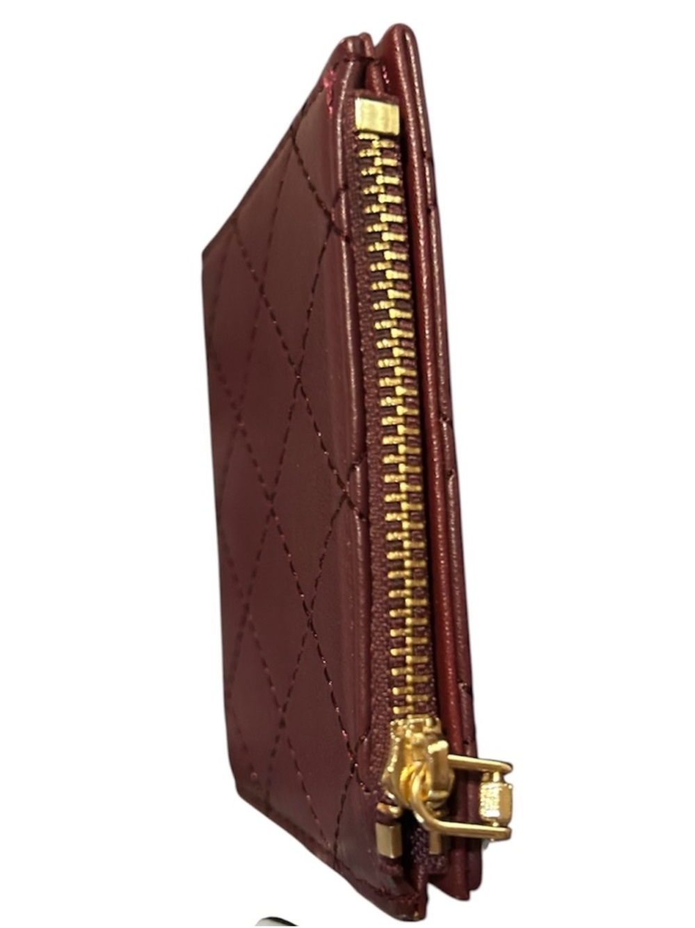 Badgley Mischka NWT Quilted Wine Bifold Wallet with Gold Logo - Picture 4 of 4